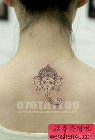 Beautiful back cute elephant tattoo pattern