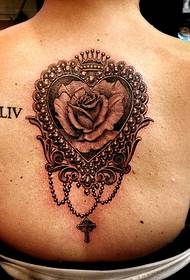 a beautiful love rose tattoo pattern