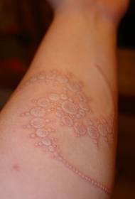 Arm white ink bubble personality tattoo pattern