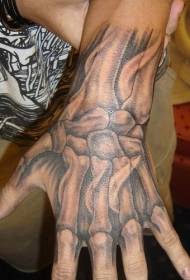 Hand gray realistic hand tattoo pattern
