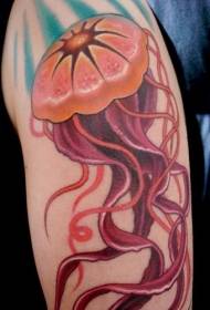 Modeli i tatuazhit të kandil detit me ngjyra kandil deti