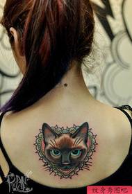 Girls' classic back popular cat tattoo pattern