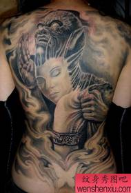 Шаблон татуювання на повній спині: візерунок татуювання демона на повній спині