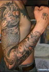 Arm bat chinese style tattoo pattern