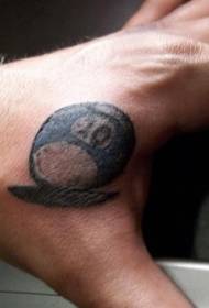 Hånd svart biljard nummer 10 tatoveringsbilde