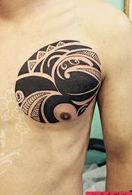 Front chest totem tattoo pattern