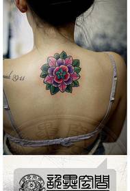 Dievčatá späť módne pop kvetinové tetovanie vzor