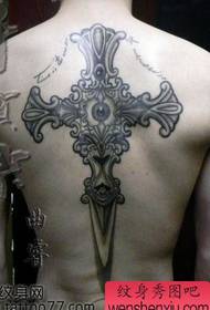 Back classic cross tattoo pattern