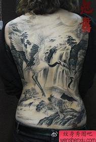 Exquisite beauty full of crane tattoo pattern