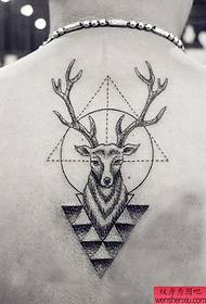 An back antelope tattoo pattern
