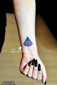 Wrist color personalized diamond tattoo pattern