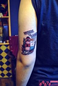 Sea lighthouse color tattoo pictures
