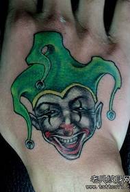 ръчно оцветен модел на татуировка заден клоун