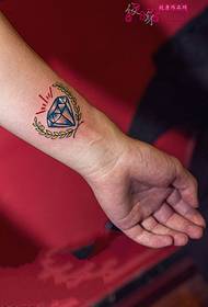 Small fresh diamond wrist tattoo picture