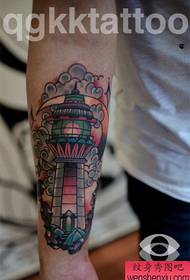 Arm classic popular one lighthouse tattoo pattern