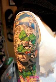 Hal's Moving Castle Flower Arm Tattoo Picture