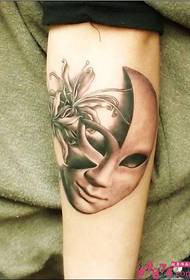 Hand scary mask creative tattoo picture
