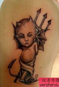 Шоу за татуировки, препоръчайте модел на татуировка на демон с големи ръкави ангел