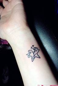 Fresh little star wrist tattoo picture