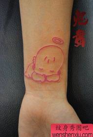 Wrist cute maliit na angel tattoo pattern