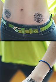 Patrón xeométrico de tatuaxe Van Gogh dobre simétrico