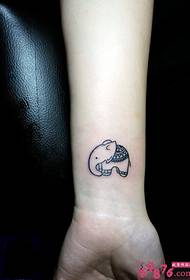 Wrist simple elephant tattoo picture