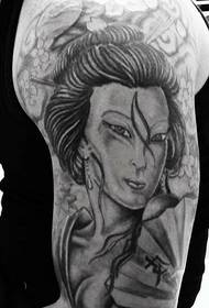 Geisha aurpegia tatuaje argazkia
