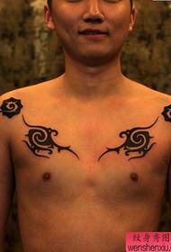 a chest totem tattoo pattern