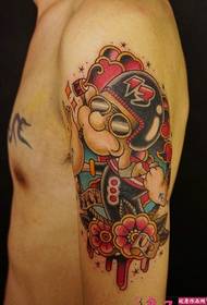 Personality Popeye Flower Arm Tattoo Picture