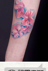 Krásne a krásne farebné broskyňové tetovanie pre dievčatá