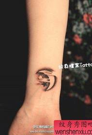 Small fresh hand moon stars tattoo works