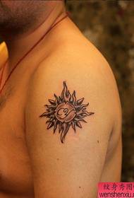 Big arm totem sun tattoo pattern
