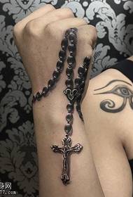 Hand bead cross tattoo pattern