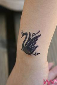 Ankle swan tattoo pattern picture