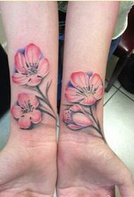 Fashion girl wrist beautiful floral tattoo pattern picture