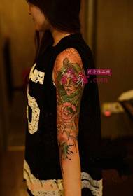 School Europe and America flower arm fashion tattoo pictures