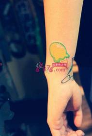 Personality lemon ice cream wrist tattoo picture