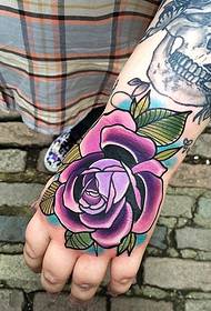 A group of eye-catching hand-back beautiful flower tattoo designs