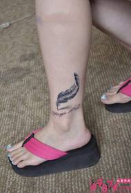 Small fresh feather tattoo pictures