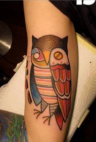 Arm, a personalized owl tattoo pattern picture