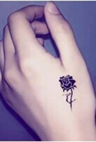 Hand beautiful fresh rose tattoo picture