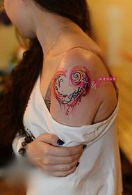 Beauty big arm English love creative tattoo pictures