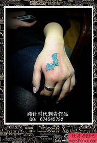 Girls hand colored small bat tattoo pattern