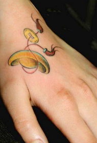 Beauty hand gold ingot tattoo picture