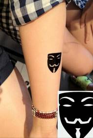 Girl's wrist beautiful beautiful face mask tattoo pattern picture
