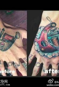 Hand back color tattoo makina tattoo tattoo