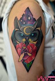 ຮູບແຕ້ມ tattoo owl Star