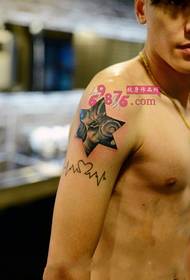 Personality starry sky starcardiogram tattoo picture