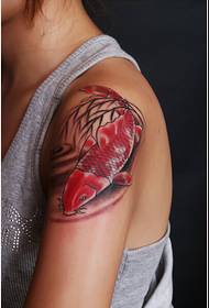 Beauty beauty big fashion classic koi red tattoo tattoo model