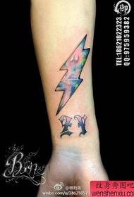 Girls wrists small and popular colorful starry sky lightning tattoo pattern